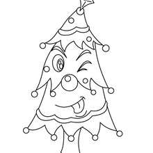 Funny xmas tree coloring page - Coloring page - HOLIDAY coloring pages - CHRISTMAS coloring pages - CHRISTMAS TREE coloring pages - XMAS TREE coloring pages
