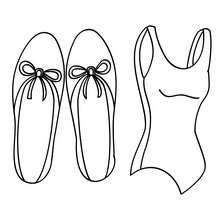 Ballet dance wear coloring page - Coloring page - SPORT coloring pages - DANCE coloring pages - DANCEWEAR coloring pages