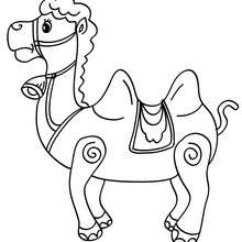 Xmas camel coloring page - Coloring page - HOLIDAY coloring pages - CHRISTMAS coloring pages - NATIVITY coloring pages - NATIVITY ANIMALS coloring pages