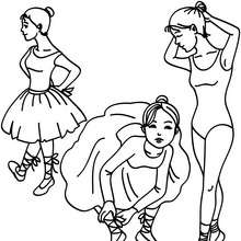 Dancers in the changing room coloring page - Coloring page - SPORT coloring pages - DANCE coloring pages - BALLET DANCE SCHOOL coloring pages