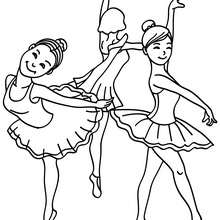 Group of young ballet dancers coloring page