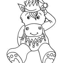 Seated christmas donkey coloring apge - Coloring page - HOLIDAY coloring pages - CHRISTMAS coloring pages - NATIVITY coloring pages - NATIVITY ANIMALS coloring pages