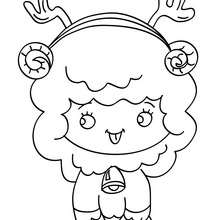Seated christmas lamb coloring page - Coloring page - HOLIDAY coloring pages - CHRISTMAS coloring pages - NATIVITY coloring pages - NATIVITY ANIMALS coloring pages