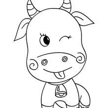 Nativity ox coloring page