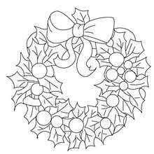 Traditional Christmas wreath coloring page