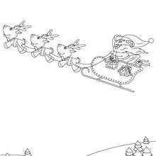 Santa Claus' sleigh coloring page - Coloring page - HOLIDAY coloring pages - CHRISTMAS coloring pages - CHRISTMAS SLEIGH coloring pages