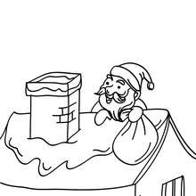 Saint Nicholas on a roof coloring page - Coloring page - HOLIDAY coloring pages - CHRISTMAS coloring pages - SAINT NICHOLAS coloring pages