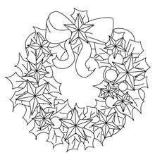 Flowers and stars wreath coloring page