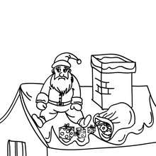 Saint Nicholas seated on a roof coloring page - Coloring page - HOLIDAY coloring pages - CHRISTMAS coloring pages - SAINT NICHOLAS coloring pages