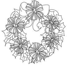 Bows and ribbons wreath coloring page