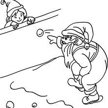 Saint Nicholas throwing snow balls coloring page - Coloring page - HOLIDAY coloring pages - CHRISTMAS coloring pages - SAINT NICHOLAS coloring pages