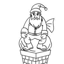 Santa Claus blocked in a chimney coloring page - Coloring page - HOLIDAY coloring pages - CHRISTMAS coloring pages - SANTA CLAUS coloring pages