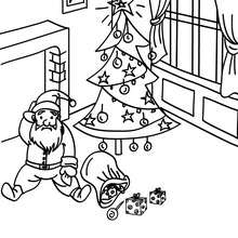 Santa falling down the chimney coloring page