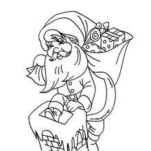 Santa distributing gitfs coloring page - Coloring page - HOLIDAY coloring pages - CHRISTMAS coloring pages - SANTA coloring pages