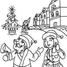 Santa Claus village coloring page - Coloring page - HOLIDAY coloring pages - CHRISTMAS coloring pages - SANTA CLAUS coloring pages