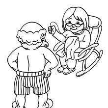 Ms Claus and Santa Claus coloring page