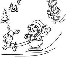 Santa Claus and Rudolph coloring page - Coloring page - HOLIDAY coloring pages - CHRISTMAS coloring pages - SANTA CLAUS coloring pages