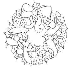 Holly leaves wreath coloring page