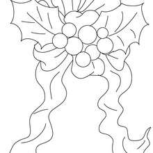 Christmas holly ornament coloring page - Coloring page - HOLIDAY coloring pages - CHRISTMAS coloring pages - CHRISTMAS ORNAMENTS coloring pages