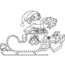 Santa Claus & his sleigh coloring page