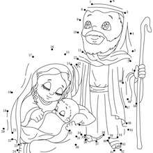 HOLY FAMILY dot to dot game - Free Kids Games - CONNECT THE DOTS games - CHRISTMAS dot to dot