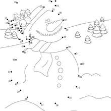 Snowman for Xmas printable connect the dots game