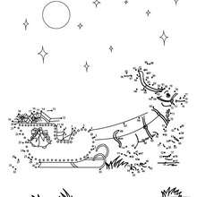 Reindeer & sleigh printable connect the dots game