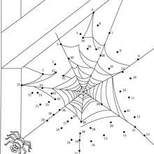 SPIDER WEB  dot to dot game printable connect the dots game