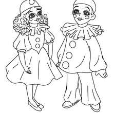 COLOMBINE AND PIERROT coloring page