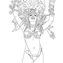 Queen of Rio carnival coloring page - Coloring page - HOLIDAY coloring pages - CARNIVAL coloring pages - CARNIVAL IN RIO coloring pages