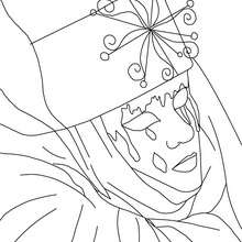 Venitian mask with tears coloring page
