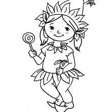 ELF CARNIVAL COSTUME coloring page - Coloring page - HOLIDAY coloring pages - CARNIVAL coloring pages - CARNIVAL COSTUMES for GIRLS coloring pages