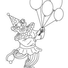 Clown with balloons coloring page - Coloring page - HOLIDAY coloring pages - CARNIVAL coloring pages - TRADITIONAL CARNIVAL CHARACTERS coloring pages