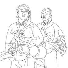 Musicians for chinese new year parade coloring parade - Coloring page - HOLIDAY coloring pages - CHINESE NEW YEAR coloring pages