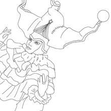 Venitian carnival character buffoon coloring page