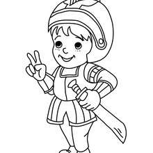 KNIGHT CARNIVAL KID COSTUME coloring page