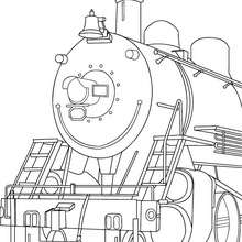 Old steam locomotive front view coloring page - Coloring page - TRANSPORTATION coloring pages - TRAIN coloring pages