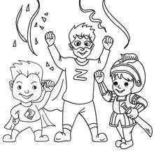 CARNIVAL KIDS COSTUMES coloring àpage - Coloring page - HOLIDAY coloring pages - CARNIVAL coloring pages - MARDI GRAS coloring pages
