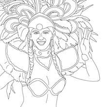 Rio carnival dancer headgear coloring page - Coloring page - HOLIDAY coloring pages - CARNIVAL coloring pages - CARNIVAL IN RIO coloring pages