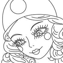 COLOMBINE CLOSE UP coloring page - Coloring page - HOLIDAY coloring pages - CARNIVAL coloring pages - TRADITIONAL CARNIVAL CHARACTERS coloring pages