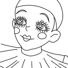 PIERROT CLOSE UP coloring page