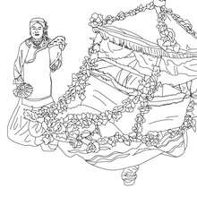 Chinese flower coach coloring page