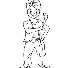 FAKIR CARNIVAL COSTUME coloring page - Coloring page - HOLIDAY coloring pages - CARNIVAL coloring pages - CARNIVAL COSTUMES for BOYS coloring pages