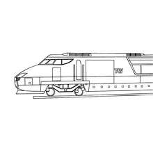 High speed rail engine side view coloring page - Coloring page - TRANSPORTATION coloring pages - TRAIN coloring pages
