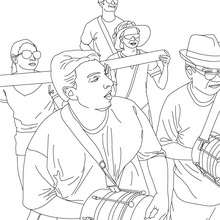 Percussion band Rio carnival coloring page