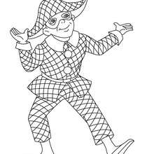 HARLEQUIN coloring page - Coloring page - HOLIDAY coloring pages - CARNIVAL coloring pages - TRADITIONAL CARNIVAL CHARACTERS coloring pages