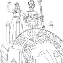 Carnival King and queen coloring page