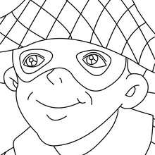 HARLEQUIN CLOSE UP coloring page - Coloring page - HOLIDAY coloring pages - CARNIVAL coloring pages - TRADITIONAL CARNIVAL CHARACTERS coloring pages