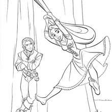 RAPUNZEL and FLYNN RIDER coloring page - Coloring page - DISNEY coloring pages - TANGLED coloring pages