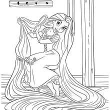 RAPUNZEL WITH HER LONG HAIR coloring page
